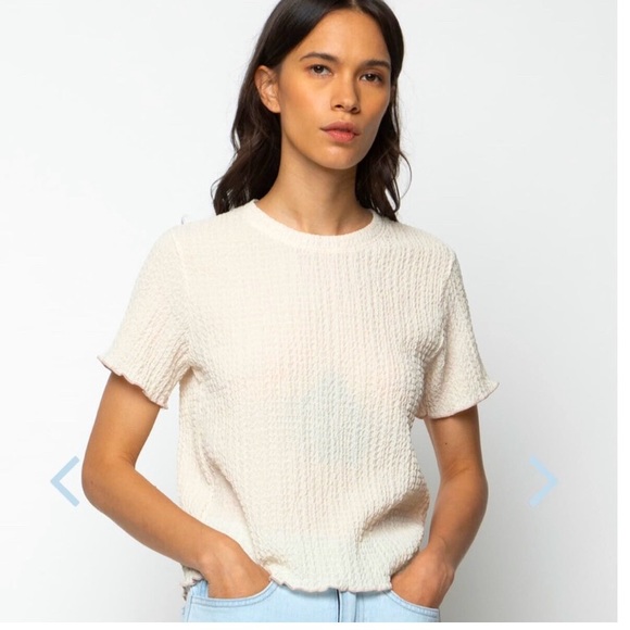 OAK + FORT Tops - New! Oak & Fort Crinkle tee in cream
